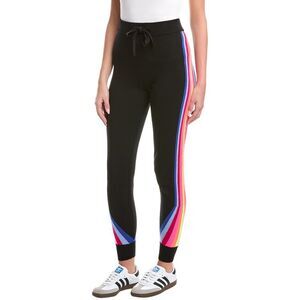 Wispr Womens  Funky Rainbow Silk-Blend Jogger, Black